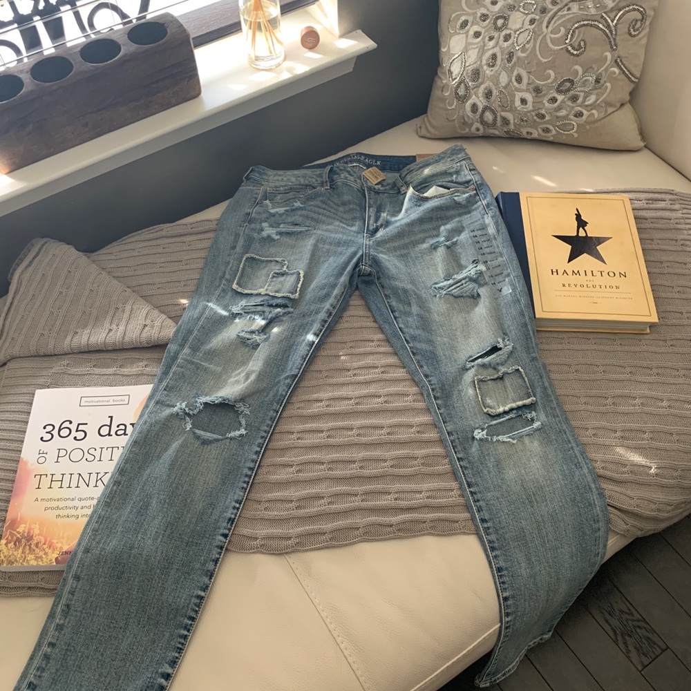 American Eagle Forever Destroyed Low Rise Jeans